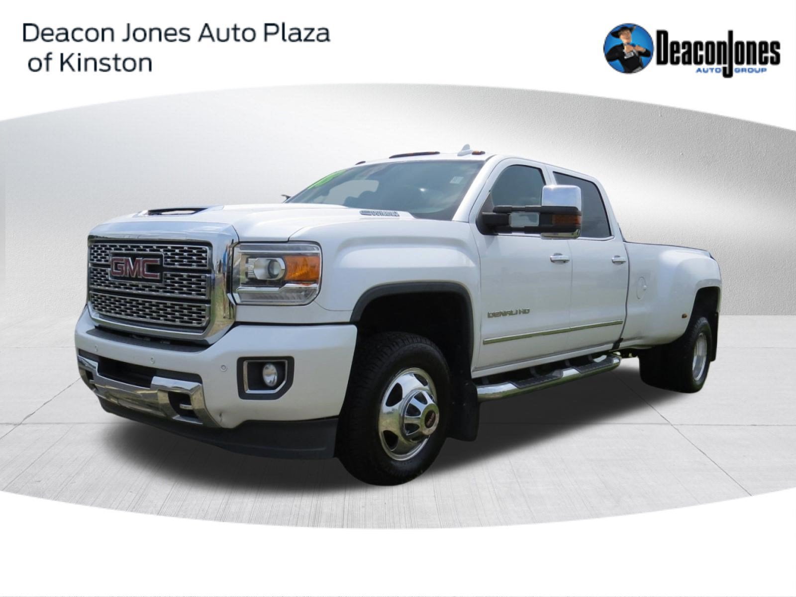 2018 GMC Sierra 3500 HD Denali in White Frost Tricoat — front three-quarter view