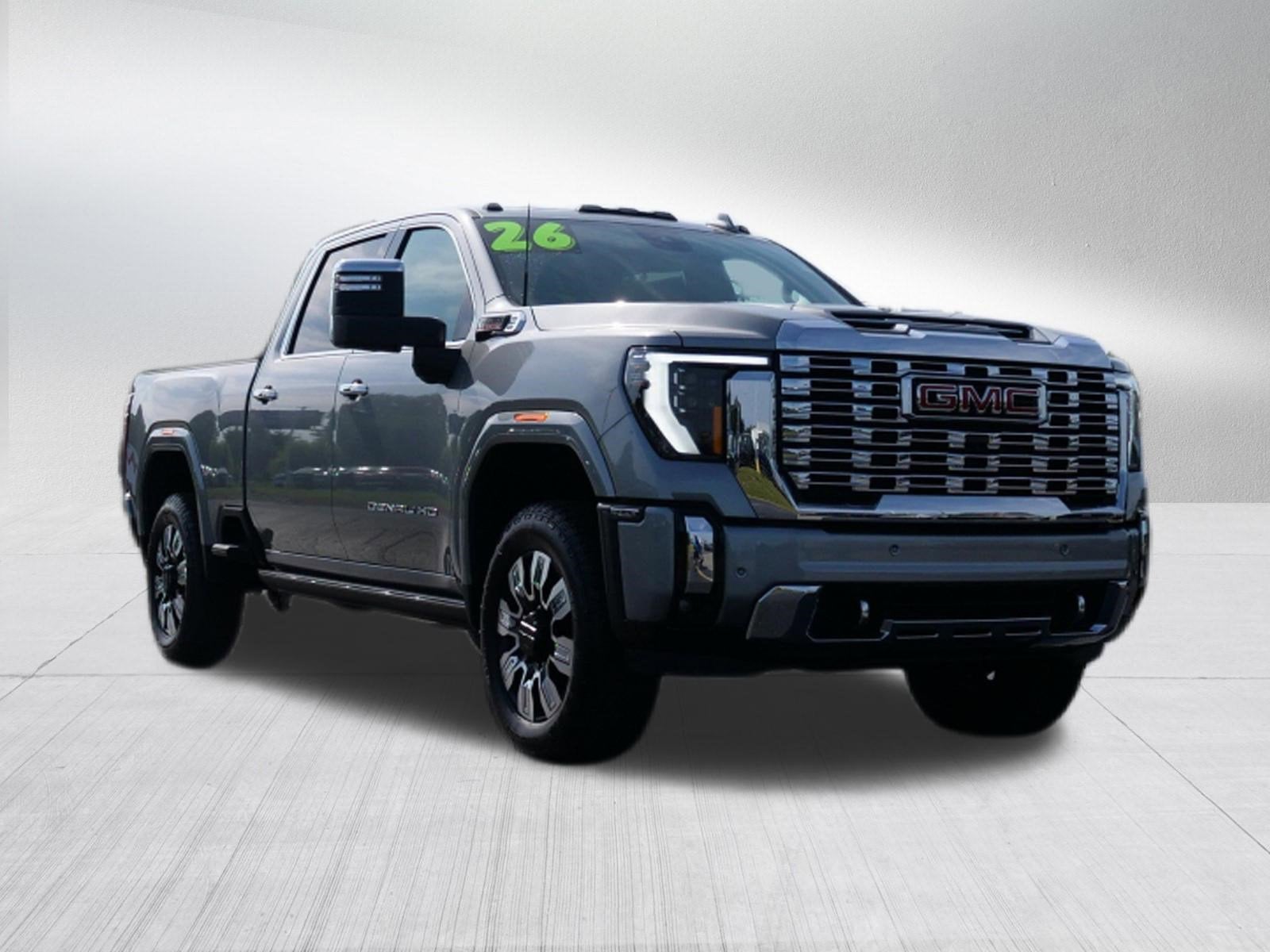 2026 GMC Sierra 2500 HD Denali in Sterling Metallic — front three-quarter view