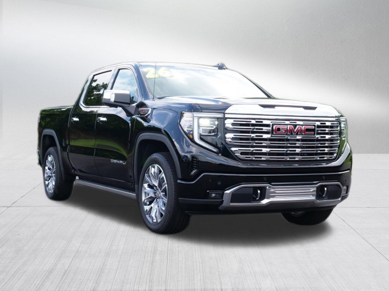 2026 GMC Sierra 1500 Denali in Onyx Black — front three-quarter view
