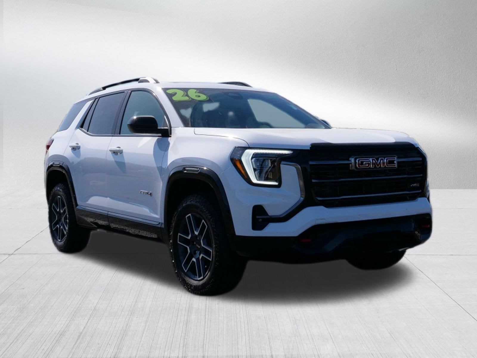 2026 GMC Terrain AT4 in Summit White — front three-quarter view